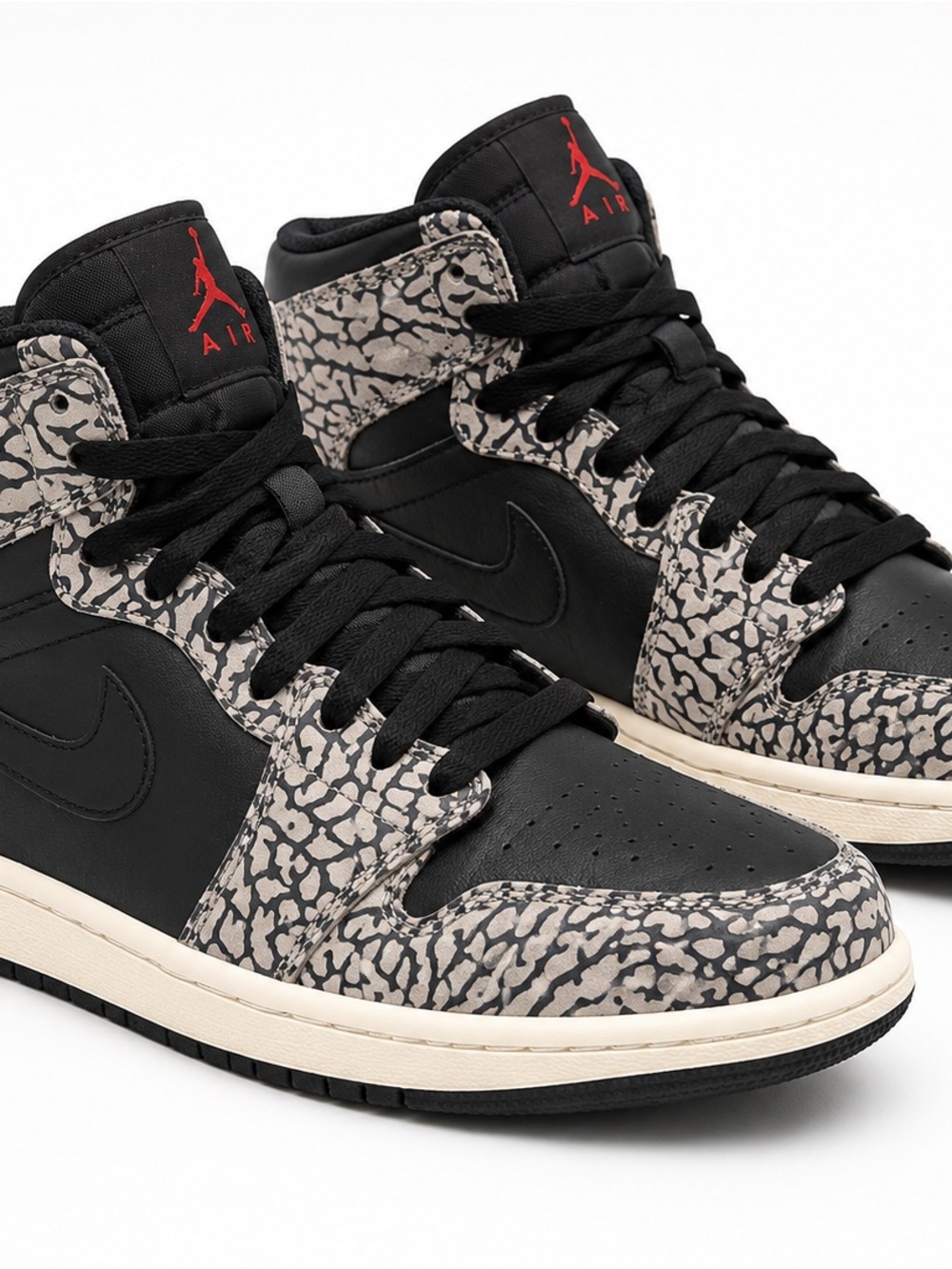 Nike Air Jordan 1 High Retro - Black with Elephant Print